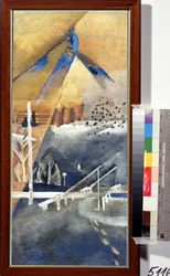 ""vinterlandskap"" Målning av Lev Alexandrovich Bruni (1894-1948) 1918 Privat samling