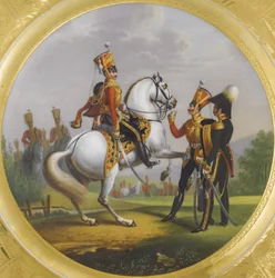 Överstyrman och underofficer vid livgardets husarregemente, 1829