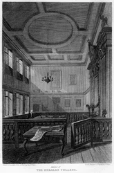 Interiör av Heralds College, London, 1815.