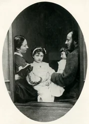 Effie Gray, John Everett Millais och deras döttrar Effie och Mary, 21 juli 1865, 1948.