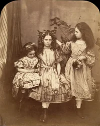 Flora Rankin, Irene MacDonald och Mary Josephine MacDonald på Elm Lodge, juli 1863.