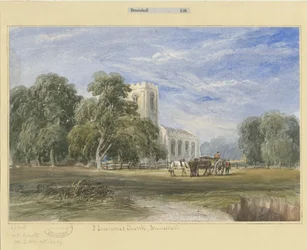 Bramshall kyrka: akvarellmålning och [c 1830-1840]