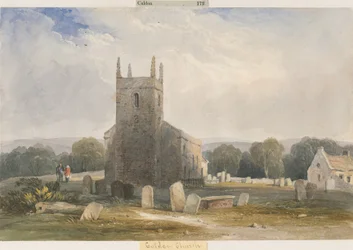 Chaldon Church: akvarellmålning och [c 1830-1840]