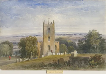 Endon Church: akvarellmålning och [c 1830-1840] (målning)