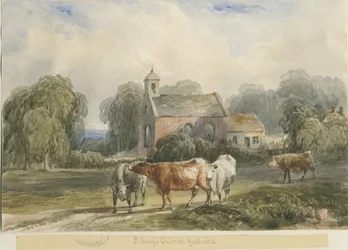 Gratwich Church: akvarellmålning och [c 1830-1840]