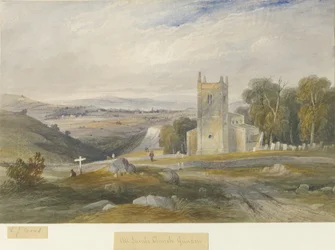 Grindon Church: akvarellmålning och [c 1830-1845]