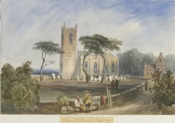 Ipstones Church: akvarellmålning och [c 1830-1840]