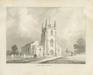 Kingswinford Church: sepiateckning, 1837