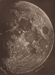 Fotografi av månen vid dess 1:a fjärdedel, 6 mars
