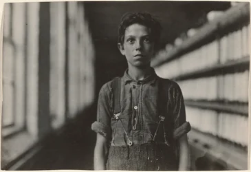 Jo Bodeon, en "back-roper" i mulornas rum. Chase Cotton Mill, Burlington, Vermont