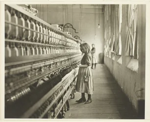 Sadie Pfeifer, spinnerska i bomullsspinneri, Lancaster, South Carolina