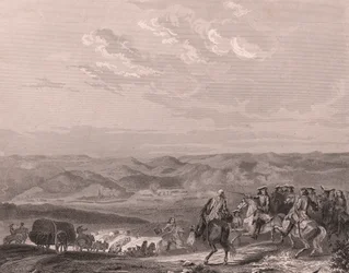 Slaget vid Freiburg, Tyskland, augusti 1644, trettioåriga kriget, stålgravyr på kinapapper