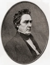 David Rice Atchison, från The Century Magazine, publicerad 1887 (gravyr)