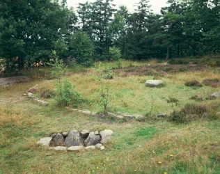 Danmark, Jylland, Bjerrgrav, Hvolris, Keltisk gravplats med cirkulära gravar