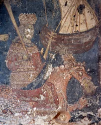 Fresk i kyrkan i Deliana, Kreta, Grekland (foto)