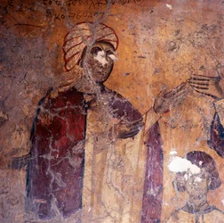 Fresk i kyrkan i Kandanos, Kreta, Grekland (foto)