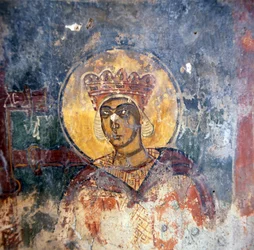 Fresk i den bysantinska kyrkan Agios Georgios