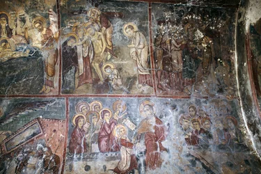 Fresker i Church of Metamorphosis tou Sotiros, Kefali, Kreta, Grekland (foto)
