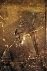 Medes tjänsteman hyllar kung Darius I, ca 515 f.Kr., lättnad från skattkammaren i Persepolis, Iran