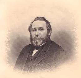 Porträtt av Abel Minard, gravyr av F E Jones från Ladies Repository, USA, cirka 1870