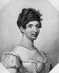 Porträtt av Angelica Catalani (1780-1849), italiensk sopran, gravyr
