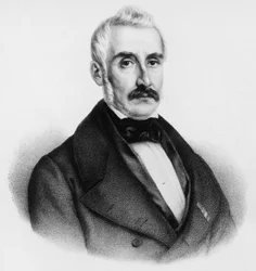 Porträtt av greve Giovanni Baldasseroni (1795-1876), italiensk politiker och Toscanas sista premiärminister, gravyr