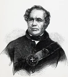 Porträtt av Eleazar Williams (1788-1858), anglikansk pastor, som bedrägligt påstod sig vara den förlorade Dauphin av Frankrike, gravyr