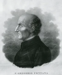 Porträtt av Gregorio Fontana (1735-1803), italiensk matematiker, gravyr