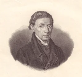 Porträtt av den italienske matematikern och astronomen Barnaba Oriani (1752-1832), kopparstick från teckning av Demarchi
