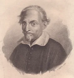 Porträtt av den italienske författaren och poeten Alessandro Tassoni (1565-1635) kopparstick av S Maffeis