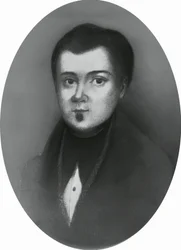 Porträtt av Jacopo Ruffini (1805-1833), italiensk läkare och patriot, gravyr