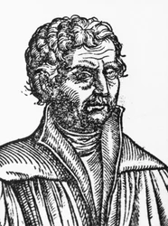 Porträtt av Johannes Reuchlin (1455-1522), tysk filosof och humanist, gravyr