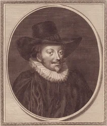 Porträtt av John Williams (1582-1650), ärkebiskop av York, kopparstick av John Goldar (1729-1795)