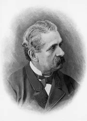 Porträtt av Paolo Ferrari (1822-1889), italiensk dramatiker och författare, gravyr
