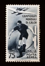 Frimärke för 1934 FIFA World Cup, 75-cents flygpoststämpel, Italien, 1900-talet
