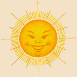 Leende sol, teckning