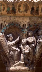 Spanien, Navarra, Estella, klostret i San Pedro de la Rua-kyrkan, huvudstad
