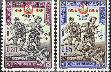 Frimärken för Algeriets självständighet 1956-1966