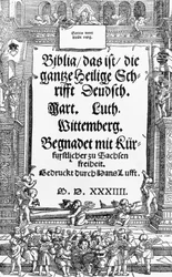 Titelsidan för Martin Luthers bibel