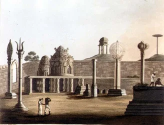 En morisk moské i Bangalore, plansch 19 ur ”Måleriska vyer i kungariket Mysore”, utgiven av Edward Orme (1774-c.1820), 1804, efter Lieutenant James Hunter