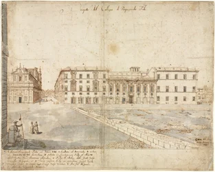 Arton utsikter över Rom: Collegio di Propaganda Fide recto, 1665.