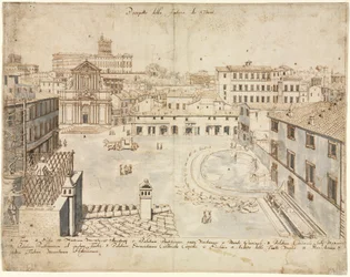 Arton utsikter över Rom: Fontana di Trevi, 1665.