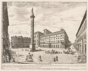 Piazza Colonna från "View of the Landmarks of the City of Rome"