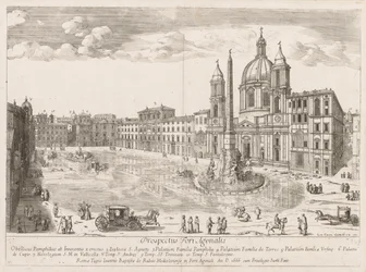 Piazza Navona från "View of the Landmarks of the City of Rome"