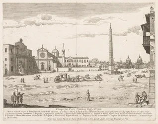 Piazza del Popolo från "View of the Landmarks of the City of Rome"