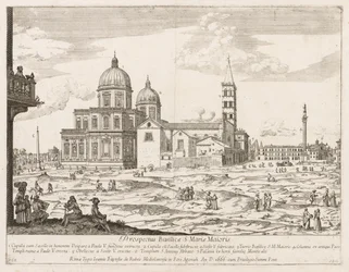Santa Maria Maggiore från prospektet för Lourum i staden Rom, 1666.
