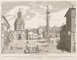 Trajans kolumn från prospekt Lourum Urbis Romae Insignium, 1666