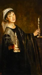 Självporträtt med stearinljus, ca 1906 (olja på duk)
