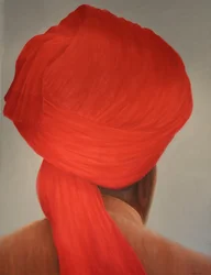 Stor röd turban