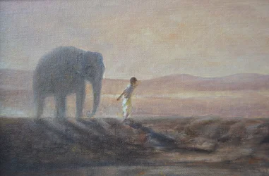 Pojke och elefant